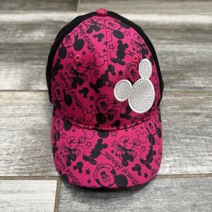 MICKEY MOUSE  Disney Parks  Pink & Black Youth Size  Adjustable Baseball Cap Hat